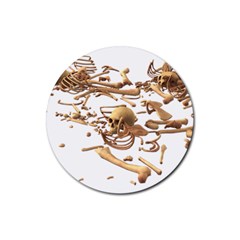 Skull Bone Skeleton Bones Rubber Round Coaster (4 Pack)  by Sapixe