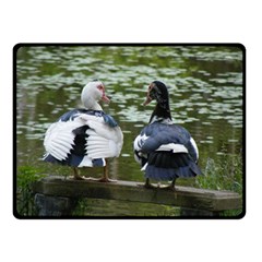Muscovy Ducks At The Pond Double Sided Fleece Blanket (small)  by IIPhotographyAndDesigns