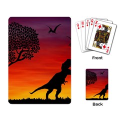 Sunset Dinosaur Scene Playing Card by IIPhotographyAndDesigns