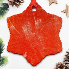 Grunge Red Tarpaulin Texture Snowflake Ornament (two Sides) by FunnyCow