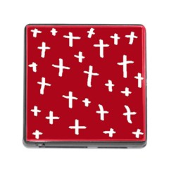 Red White Cross Memory Card Reader (square 5 Slot) by snowwhitegirl