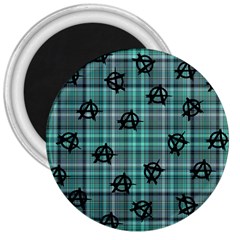 Aqua  Plaid Anarchy 3  Magnets by snowwhitegirl