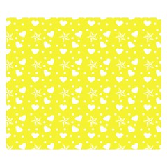 Hearts And Star Dot Yellow Double Sided Flano Blanket (small) 