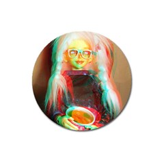 Eating Lunch 3d Magnet 3  (round) by snowwhitegirl