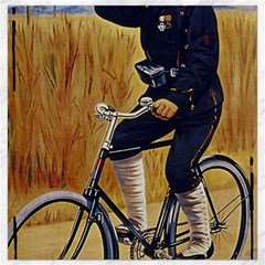 Policeman On Bicycle Canvas 16  X 16 