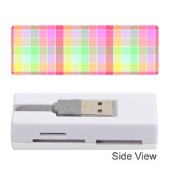 Pastel Rainbow Sorbet Ice Cream Check Plaid Memory Card Reader (stick) by PodArtist