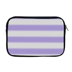 Bold Stripes Soft Purple Pattern Apple Macbook Pro 17  Zipper Case by BrightVibesDesign