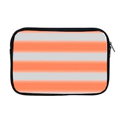 Bold Stripes Orange Pattern Apple Macbook Pro 17  Zipper Case by BrightVibesDesign