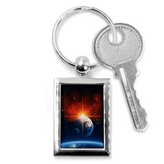 Earth Globe Planet Space Universe Key Chains (rectangle)  by Celenk