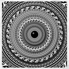 Graphic Design Round Geometric Canvas 20  X 20  by Nexatart