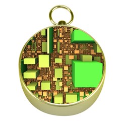 Blocks Cubes Construction Design Gold Compasses by Nexatart