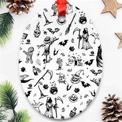Halloween Pattern Oval Ornament (two Sides) by Valentinaart