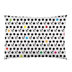 Boston Terrier Dog Pattern With Rainbow And Black Polka Dots Pillow Case (two Sides) by genx