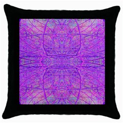 Hot Pink And Purple Abstract Branch Pattern Throw Pillow Case (black) by myrubiogarden