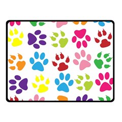 Paw Print Paw Prints Background Double Sided Fleece Blanket (small) 