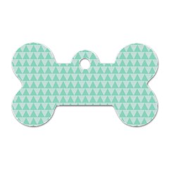 Mint Triangle Shape Pattern Dog Tag Bone (one Side) by picsaspassion