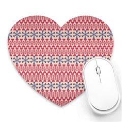 Christmas Pattern Vintage Heart Mousepads by Wegoenart