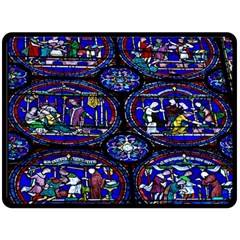 Church Window Canterbury Double Sided Fleece Blanket (large)  by Wegoenart