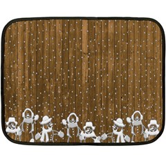 Christmas Snowmen Rustic Snow Double Sided Fleece Blanket (mini)  by Wegoenart