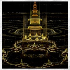 Fractal City Geometry Lights Night Canvas 16  X 16 