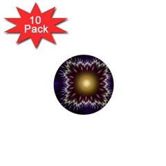 Fractal Rays Geometry Space Glow 1  Mini Buttons (10 Pack) 