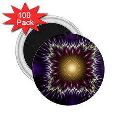 Fractal Rays Geometry Space Glow 2 25  Magnets (100 Pack)  by Wegoenart