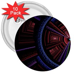 Fractal Circle Pattern Curve 3  Buttons (10 Pack)  by Wegoenart