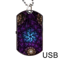 Geometry Fractal Colorful Geometric Dog Tag Usb Flash (one Side) by Wegoenart