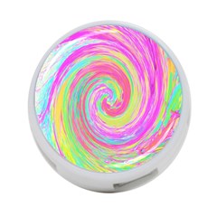 Groovy Abstract Pink And Blue Liquid Swirl Painting 4-port Usb Hub (one Side) by myrubiogarden