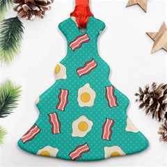 Bacon And Egg Pop Art Pattern Christmas Tree Ornament (two Sides) by Valentinaart