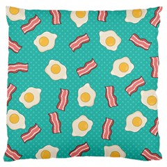 Bacon And Egg Pop Art Pattern Large Cushion Case (one Side) by Valentinaart
