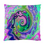 Groovy Abstract Aqua And Navy Lava Liquid Swirl Standard Cushion Case (Two Sides) Back