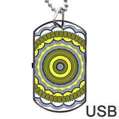 Mandala Pattern Round Ethnic Dog Tag Usb Flash (two Sides) by Pakrebo
