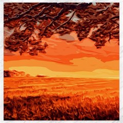 Field Sunset Orange Sky Land Canvas 20  X 20  by Pakrebo