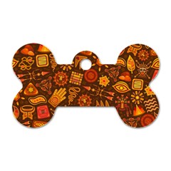 Pattern Background Ethnic Tribal Dog Tag Bone (one Side) by Pakrebo