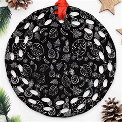 Tropical Pattern Round Filigree Ornament (two Sides) by Valentinaart