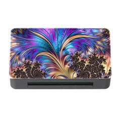 Fractal Feather Swirl Purple Blue Memory Card Reader With Cf by Pakrebo