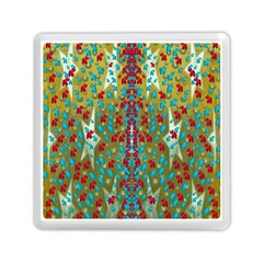 Raining Paradise Flowers In The Moon Light Night Memory Card Reader (square) by pepitasart
