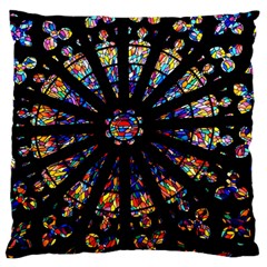 Church Stained Glass Windows Colors Large Flano Cushion Case (two Sides)