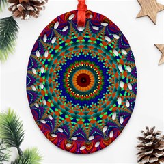 Kaleidoscope Mandala Pattern Oval Filigree Ornament (two Sides) by Pakrebo