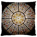 Stained Glass Window Glass Ceiling Large Flano Cushion Case (Two Sides) Back