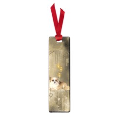 Cute Little Chihuahua With Hearts On The Moon Small Book Marks by FantasyWorld7
