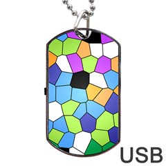 Stained Glass Colourful Pattern Dog Tag Usb Flash (one Side) by Mariart