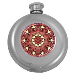 Farbenpracht Kaleidoscope Arts Round Hip Flask (5 Oz) by Pakrebo