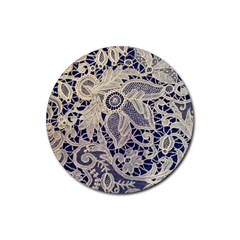 Point De Rose Rubber Coaster (round)  by Pakrebo