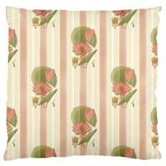Lotus Flower Waterlily Wallpaper Standard Flano Cushion Case (two Sides) by Mariart