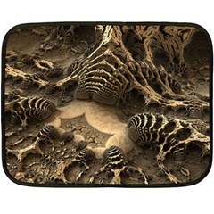 Fractal Bones Cave Fossil Render Double Sided Fleece Blanket (mini)  by Pakrebo