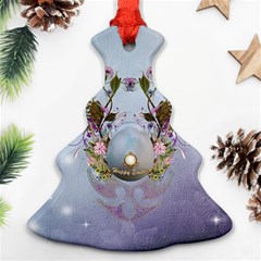 Easter Egg With Flowers Christmas Tree Ornament (two Sides) by FantasyWorld7