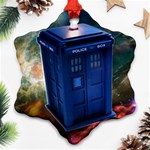 The Police Box Tardis Time Travel Device Used Doctor Who Snowflake Ornament (Two Sides) Front