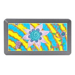 Tie-dye Flower And Butterflies Memory Card Reader (mini) by okhismakingart